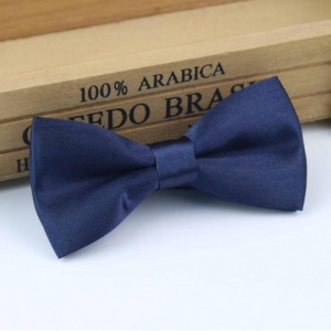 Boys Dark Navy Satin Bow Tie with Adjustable Strap